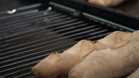 Grilled Bread on Barbecue Stock Footage 317472653
