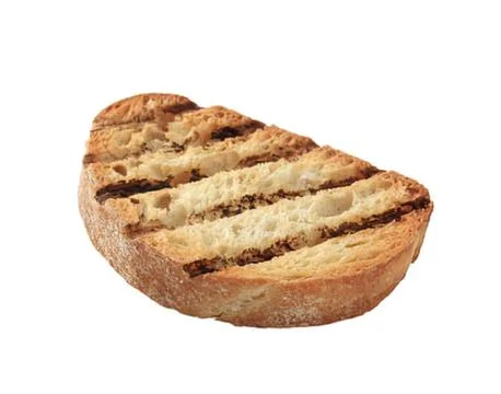 Grilled bread slice with toasted pattern Stockfoto's