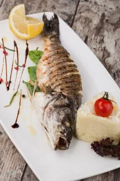 Grilled bream fish Stock Photos