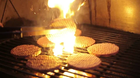 Grilled Burger Meat 1 Stock Footage 30219456