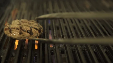 Grilled burguer meat Stock Footage