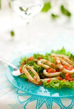 Grilled calamari Stock Photos
