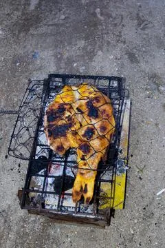 Grilled carp Stock Photos