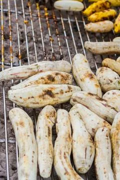 Grilled cassava Stock Photos