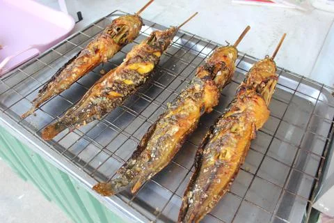 Grilled Catfish Stock Photos