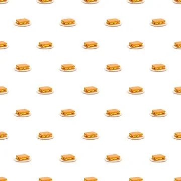 Grilled cheese sandwich pattern creating food background Illustrazione stock