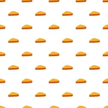 Grilled cheese sandwich pattern repeating background food concept Stock Illustration