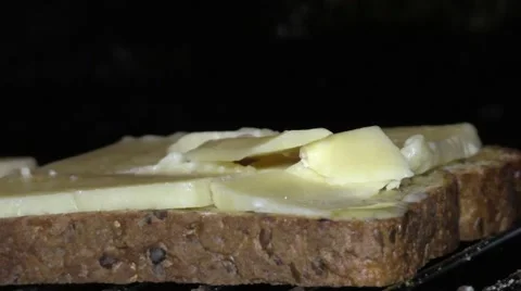 Grilled cheese on toast Stock Footage 47966499