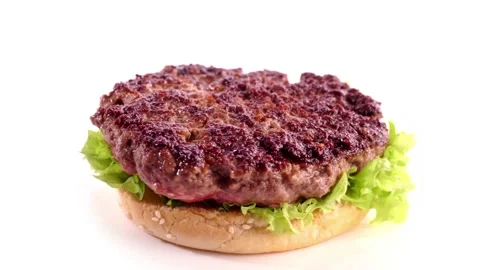 Grilled Cheeseburger turn around animation - Fast Food on a turntable Stock Footage 172498873