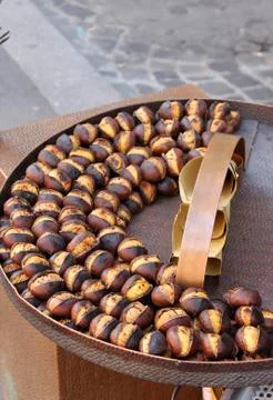 Grilled chestnuts Stock Photos