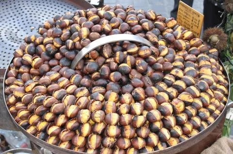 Grilled chestnuts Stock Photos