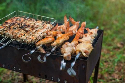 Grilled chicke Stock Photos
