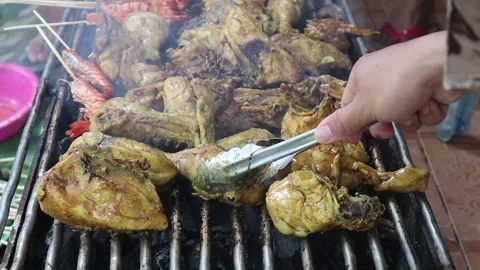 Grilled chicken (5) Stock Footage 280118431
