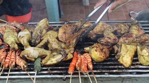 Grilled chicken (6) Video stock 280118462