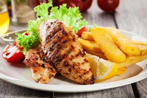 Grilled chicken breasts Stock Photos