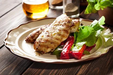 Grilled chicken breasts Stock Photos