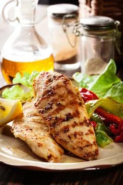 Grilled chicken breasts Stock Photos