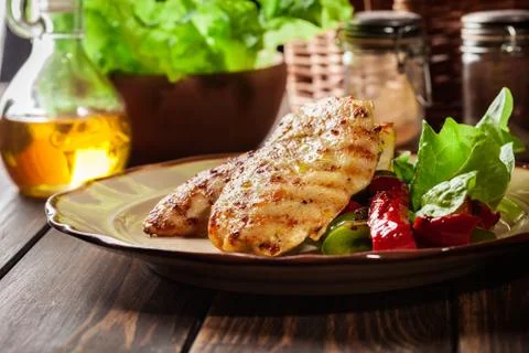 Grilled chicken breasts Stock Photos