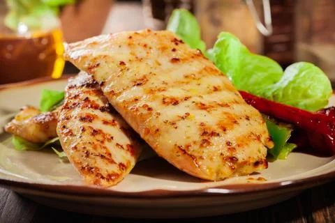 Grilled chicken breasts Stock Photos