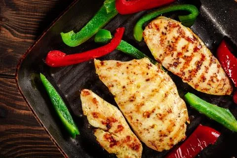 Grilled chicken breasts Stock Photos