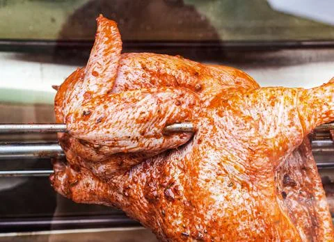 Grilled Chicken Cooking Process 库存照片