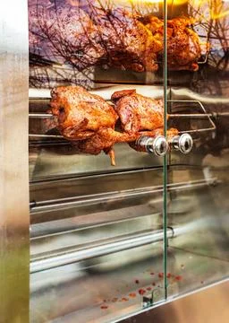 Grilled Chicken Cooking Process 库存照片