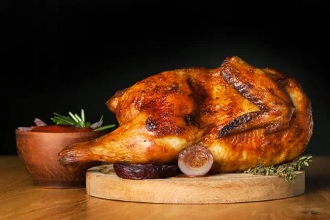 Grilled chicken on a dark background Stock-Fotos