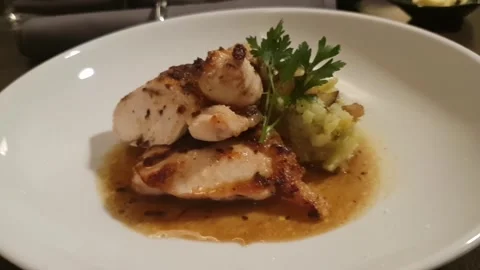 Grilled Chicken Dinner Plate. Stock Footage 305807975