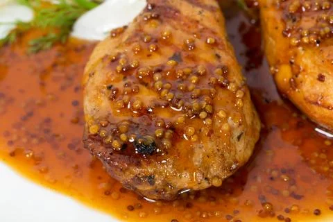 Grilled chicken fillets. Stock Photos