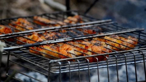 Grilled chicken. Stock Footage 73369123