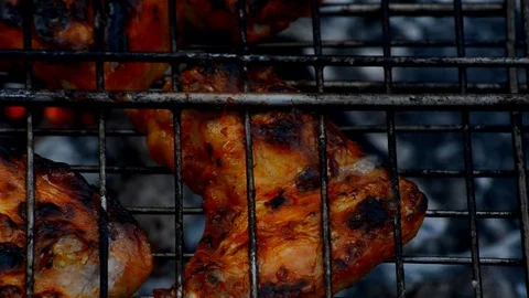 Grilled chicken. Stock Footage 74028276