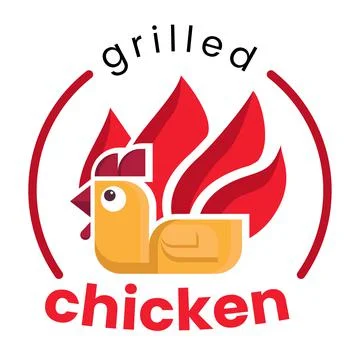Grilled Chicken Logo Stock Illustration
