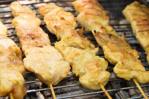 Grilled chicken meat Stock Photos