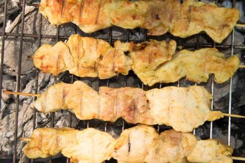Grilled chicken meat Stock Photos