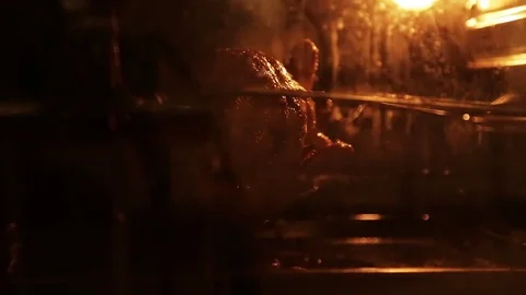 Grilled chicken in the oven on a spit Stock Footage 80923131