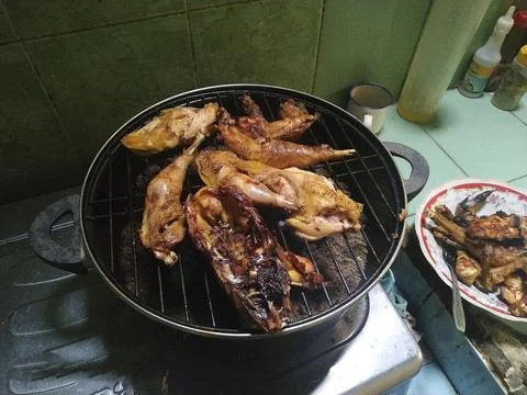 Grilled chicken Stockfoto's