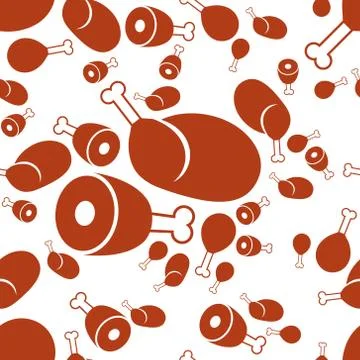 Grilled chicken seamless pattern Stock Illustration