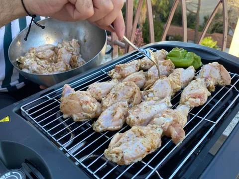 Grilled chicken, selective focus. Stock Photos