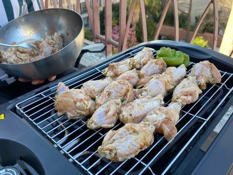 Grilled chicken, selective focus. Stock Photos