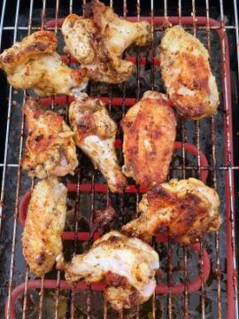 Grilled chicken, selective focus. Stock Photos
