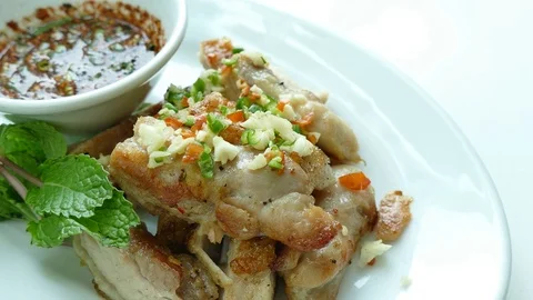 Grilled Chicken Spicy Stock Footage 76995571
