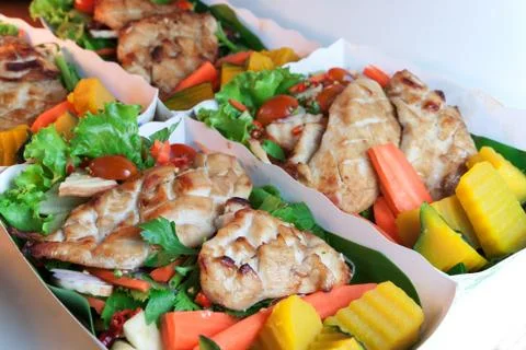 Grilled chicken steak Stock Photos