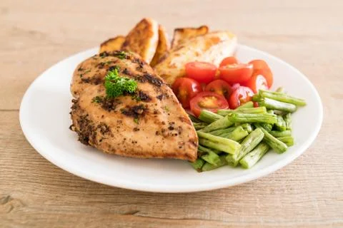 Grilled chicken steak Stock Photos