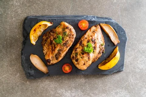 Grilled chicken steak Stock Photos