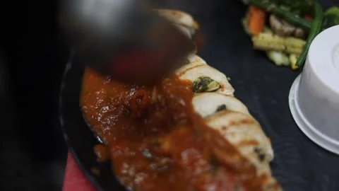 Grilled Chicken Stuffed Stock Footage 133102583