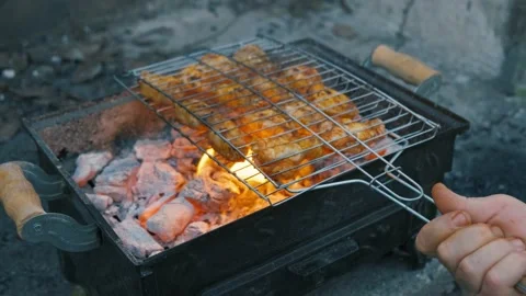 Grilled chicken wings Stock Footage 169288651