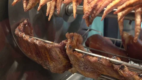 Grilled chiken meat Stock Footage 77577917