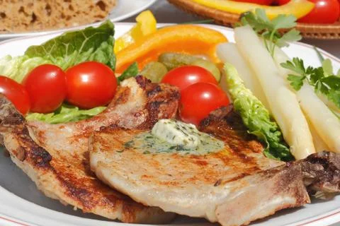 Grilled chop Stock Photos