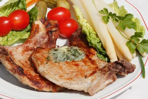 Grilled chop Stock Photos