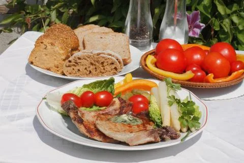 Grilled chop Stock Photos